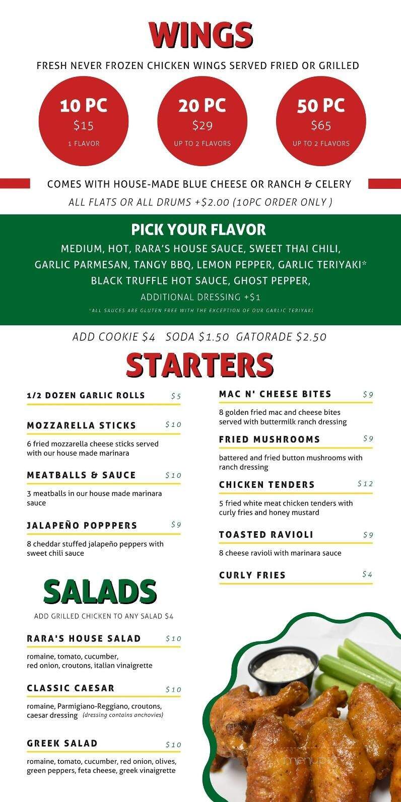 Rara's Pizza & Wings - Boca Raton, FL menu_pic