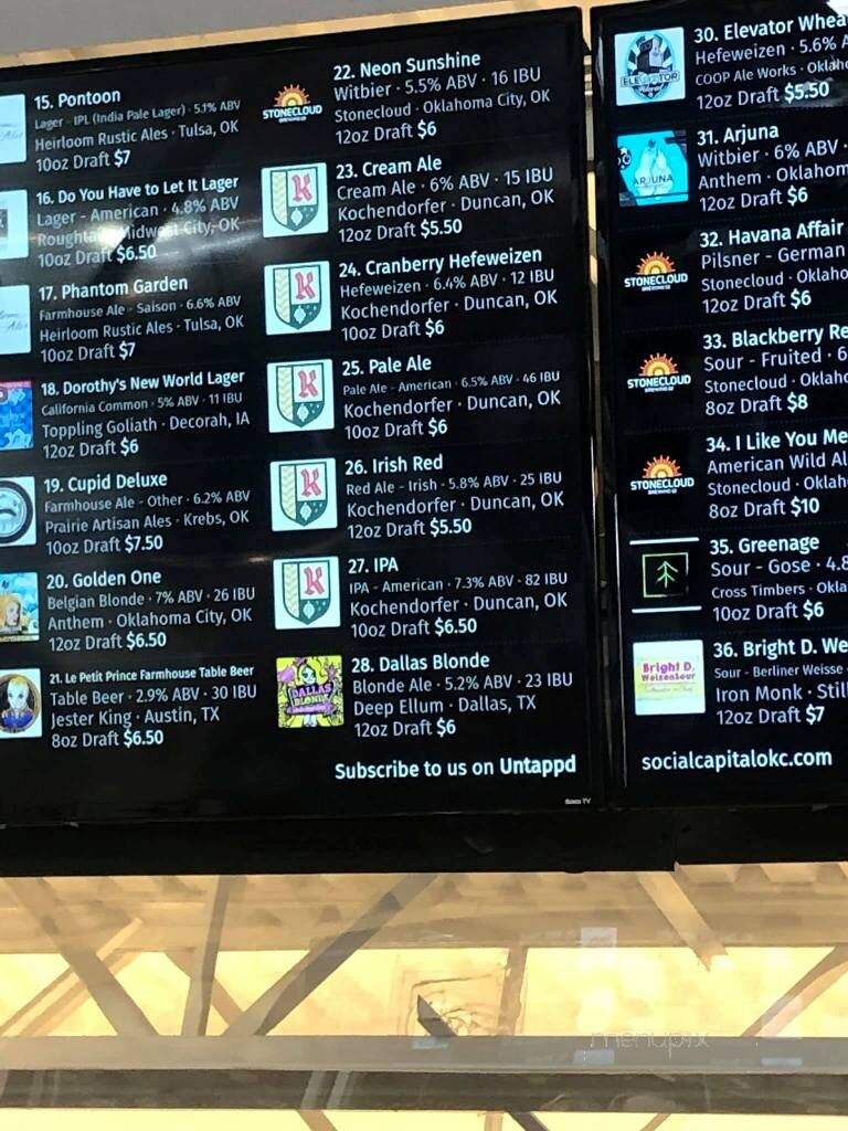 Kochendorfer Brewing - Duncan, OK menu_pic