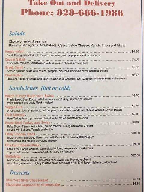 Jimmy's on the River - Swannanoa, NC menu_pic