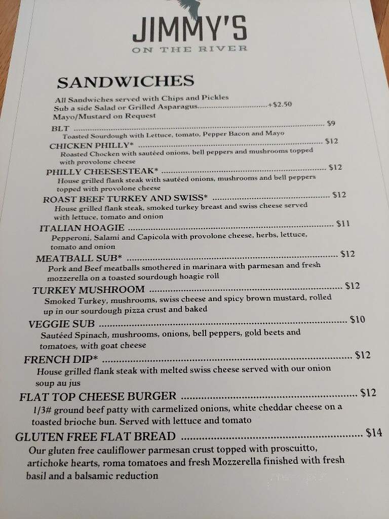 Jimmy's on the River - Swannanoa, NC menu_pic