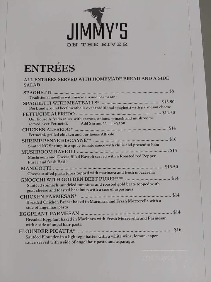 Jimmy's on the River - Swannanoa, NC menu_pic