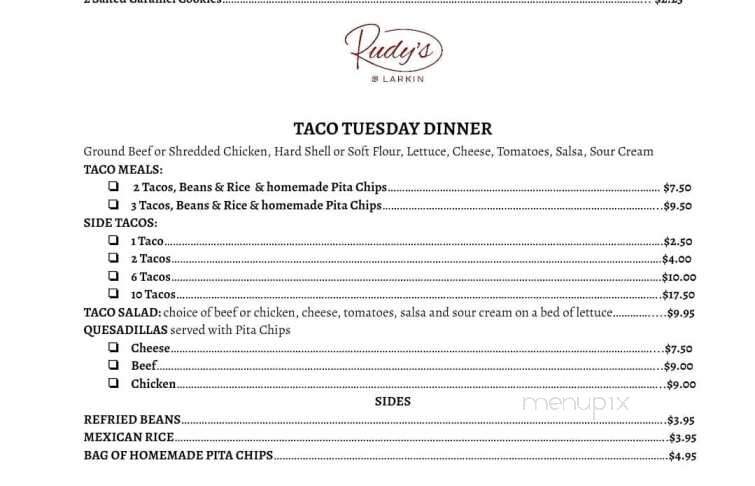 Rudy's - Statesville, NC menu_pic