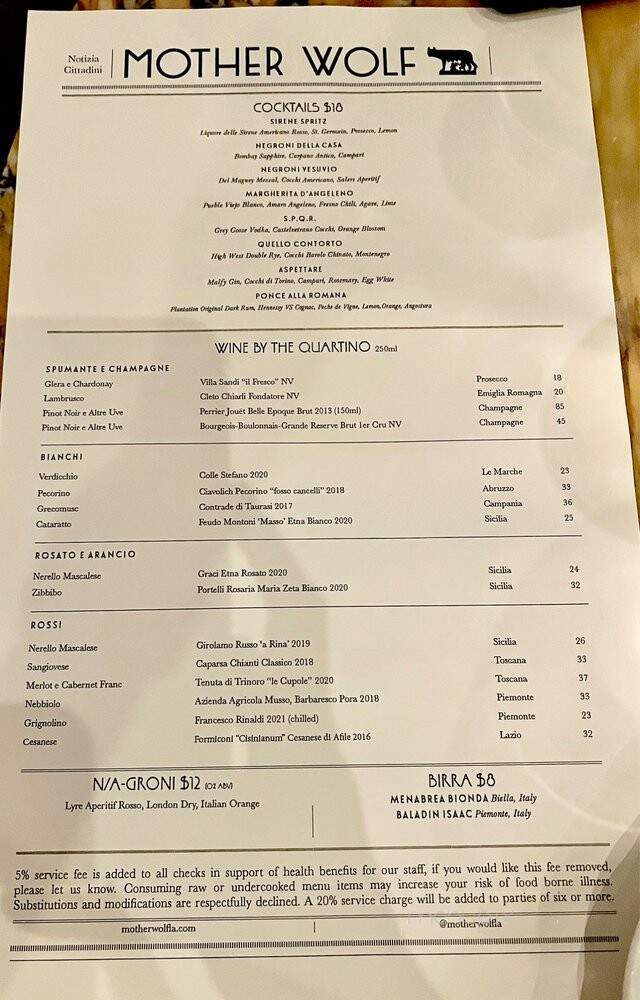 Mother Wolf - Los Angeles, CA menu_pic