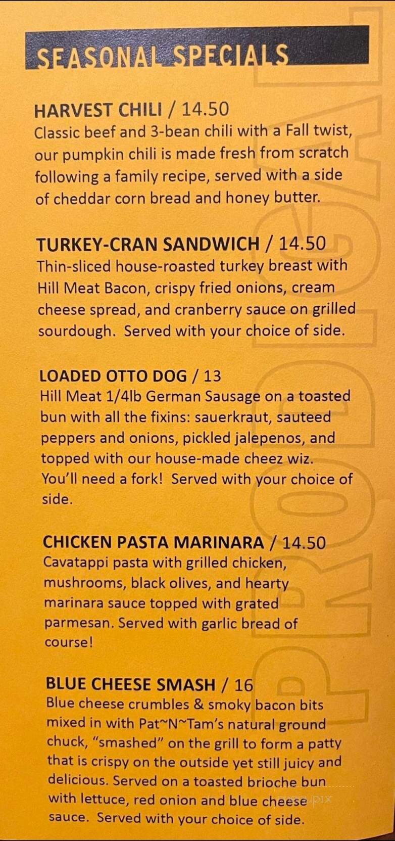 Prodigal Son Brewery & Pub - Pendleton, OR menu_pic