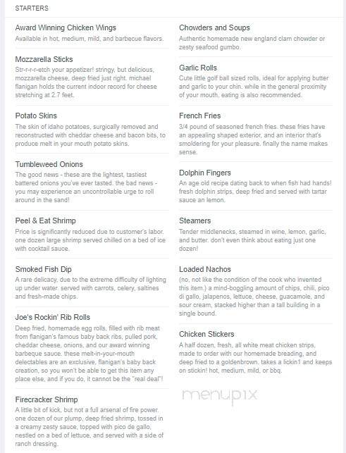 Flanigan's Guppy's - Boca Raton, FL menu_pic