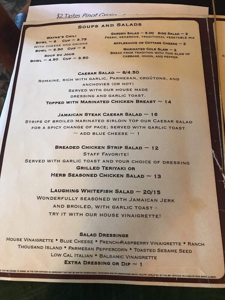 Brownstone Inn - Au Train, MI menu_pic