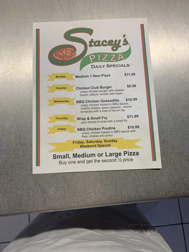 Stacey's Pizza - Saint Mary's, ON menu_pic