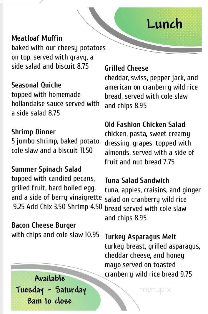 Chickadee Cottage Cafe - Lake City, MN menu_pic