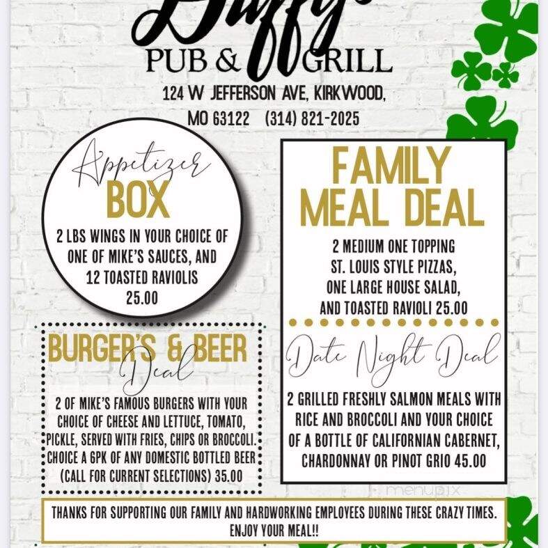 Mike Duffy's Pub & Grill - Kirkwood, MO menu_pic