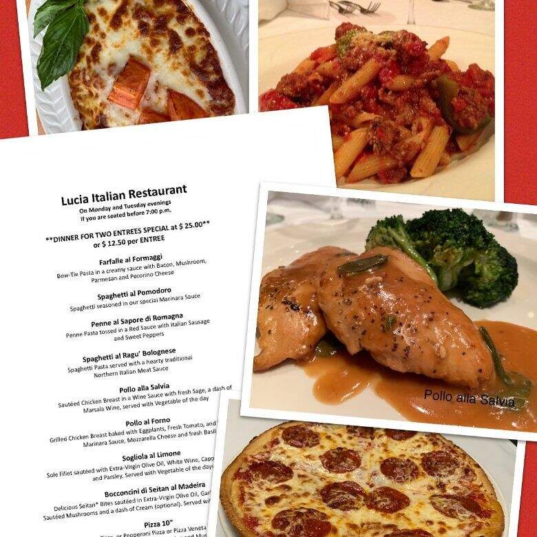 Lucia Italian Restaurant - Newport, RI menu_pic