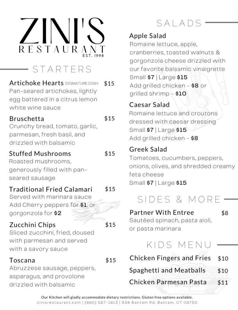 Zini's Restaurant - Bantam, CT