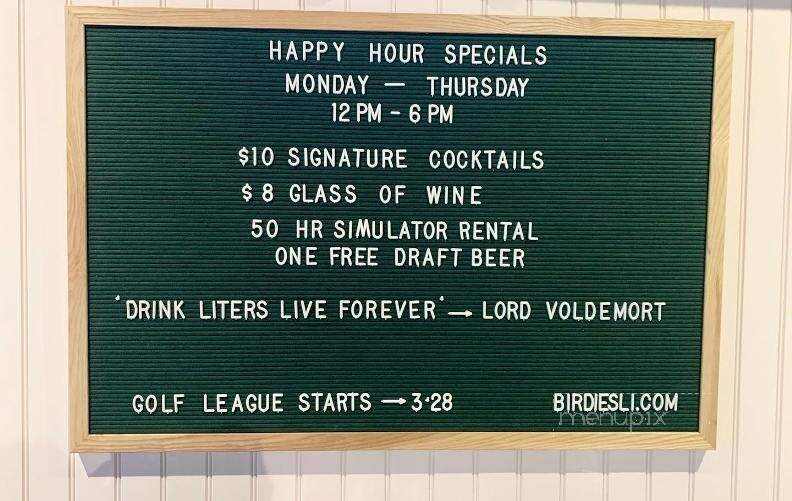 Birdies - Patchogue, NY menu_pic