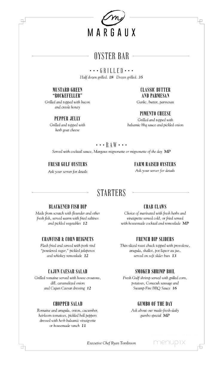 Margaux - Mobile, AL menu_pic