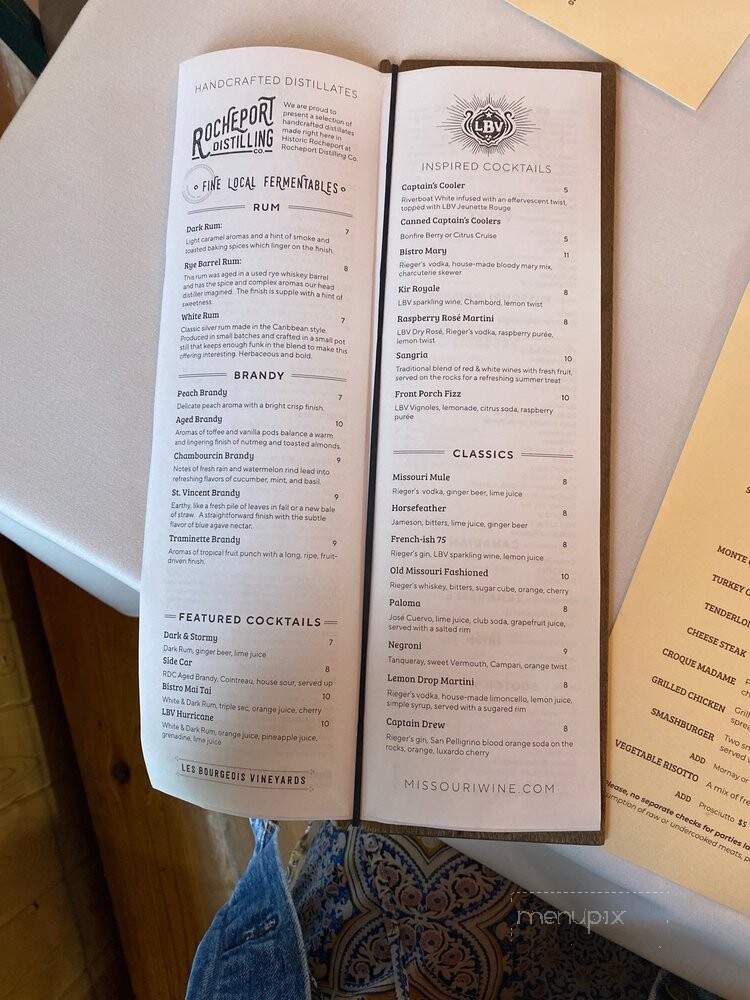 Blufftop Bistro - Rocheport, MO menu_pic