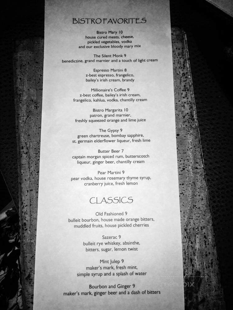 Blufftop Bistro - Rocheport, MO menu_pic