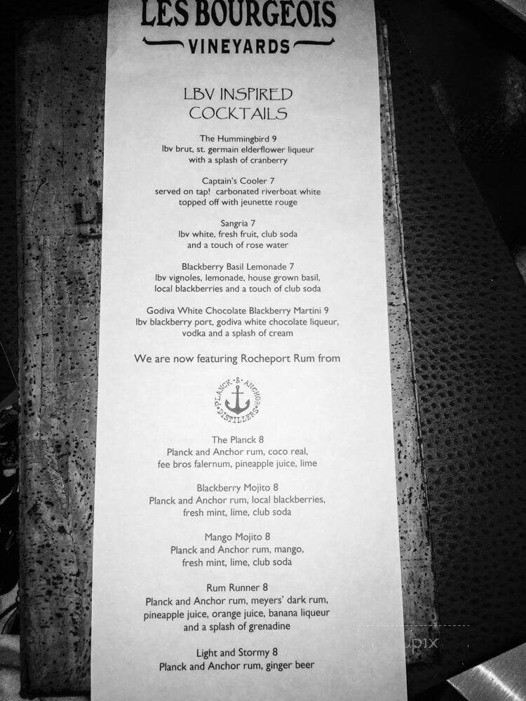 Blufftop Bistro - Rocheport, MO menu_pic