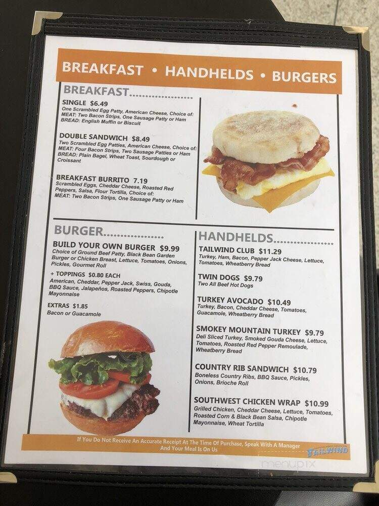 Tailwind Bar & Grill - Blountville, TN menu_pic