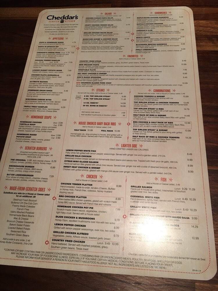 Cheddar's - Dothan, AL menu_pic