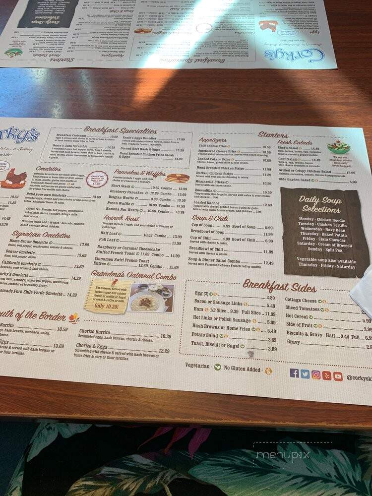 Corky's Homestyle Kitchen & Bakery - Fontana, CA menu_pic