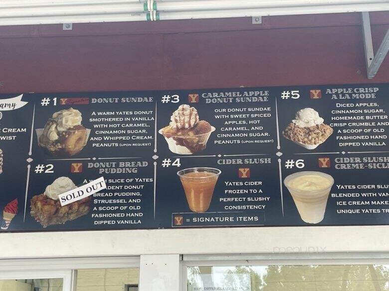 Yates Cider Mill - Rochester Hills, MI menu_pic