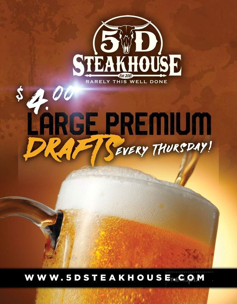 5D Steakhouse & Lounge - Yorktown, TX menu_pic