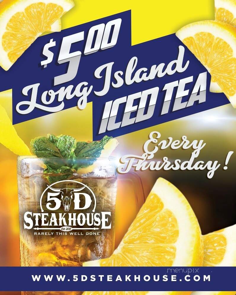 5D Steakhouse & Lounge - Yorktown, TX menu_pic