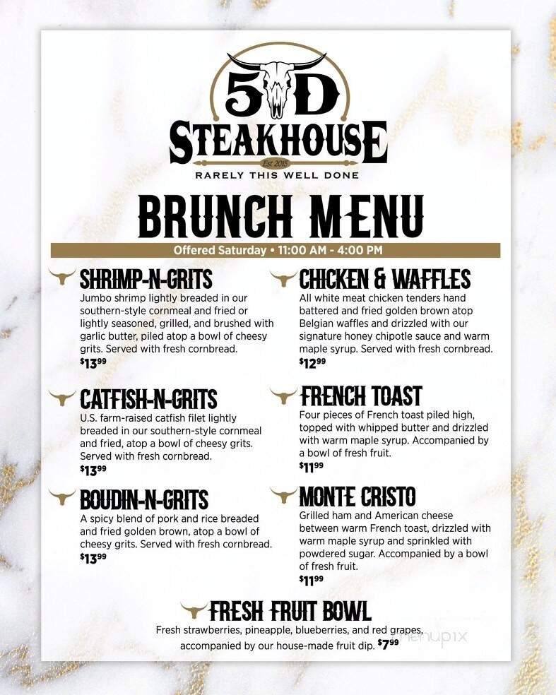 5D Steakhouse & Lounge - Yorktown, TX menu_pic
