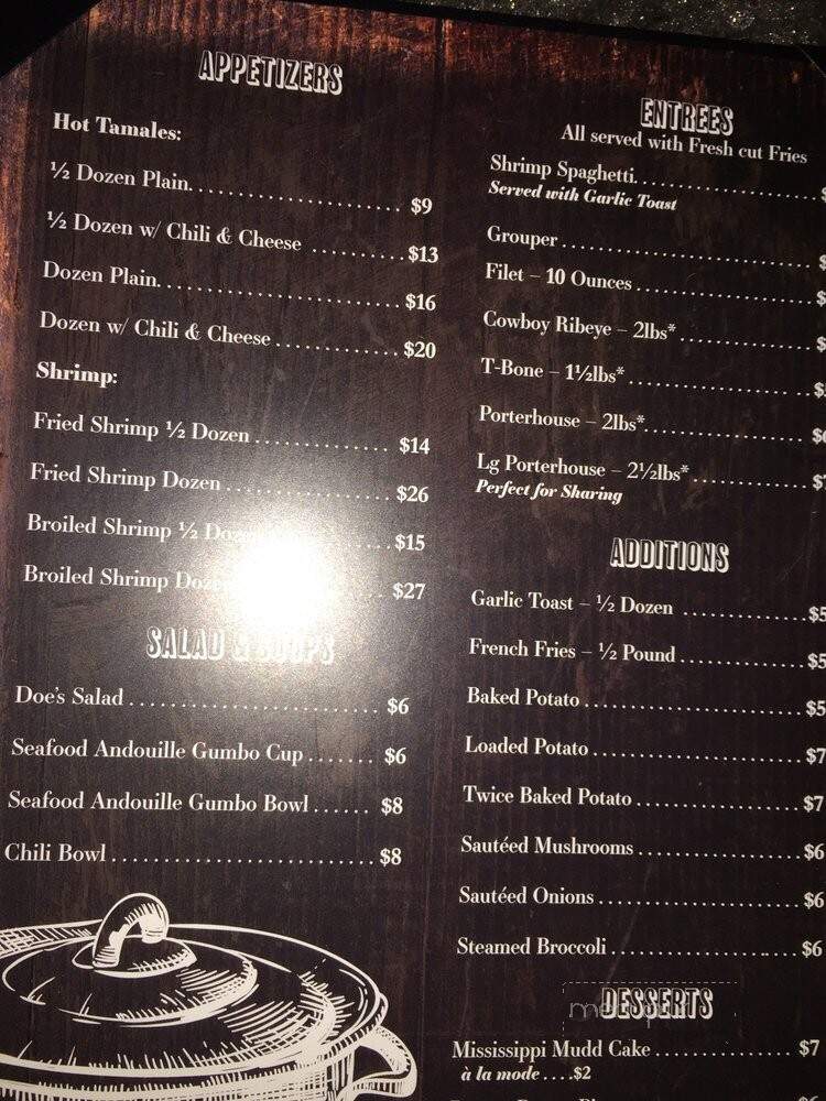 Doe's Eat Place - Biloxi, MS menu_pic