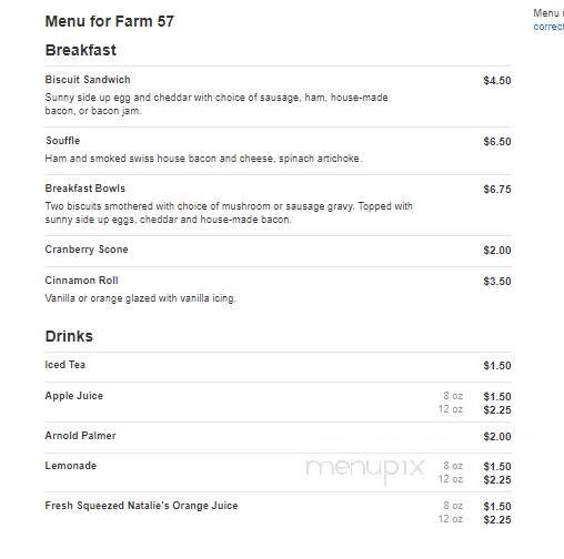 Farm 57 - Evansville, IN menu_pic