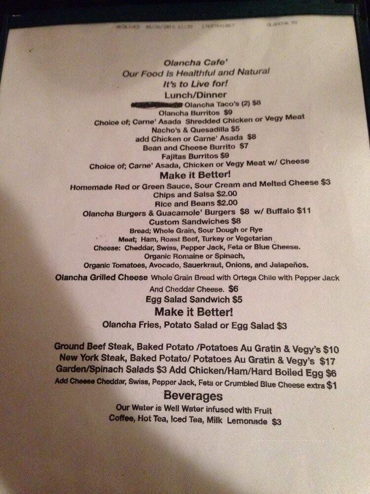 Olancha Cafe - Olancha, CA menu_pic