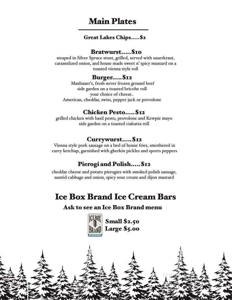 Silver Spruce Brewing - Traverse City, MI menu_pic