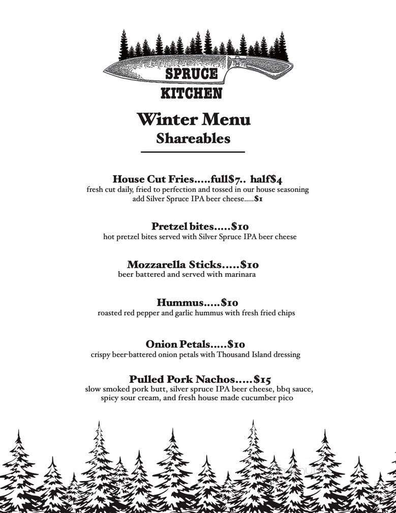 Silver Spruce Brewing - Traverse City, MI menu_pic