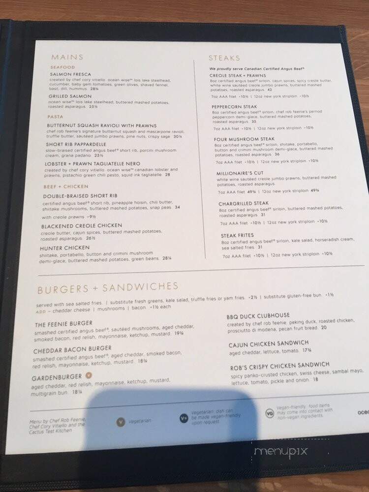 Cactus Club Cafe Sherway Gardens - Toronto, ON menu_pic