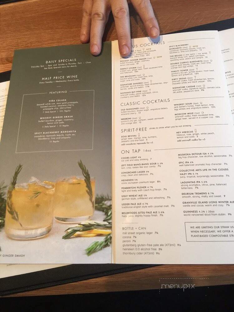 Cactus Club Cafe Sherway Gardens - Toronto, ON menu_pic