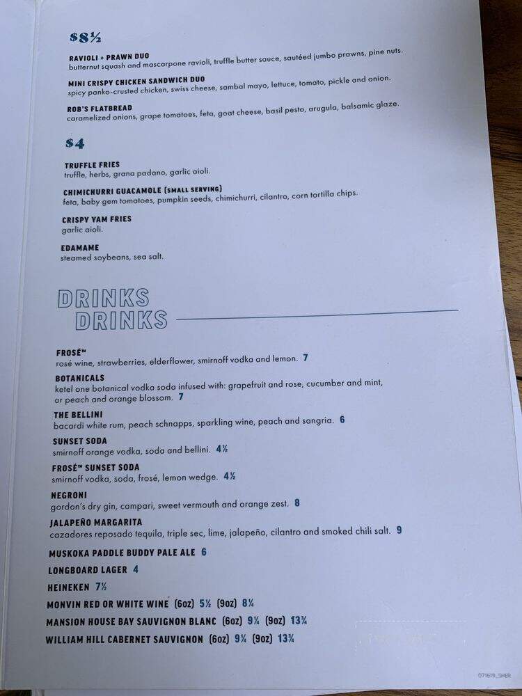 Cactus Club Cafe Sherway Gardens - Toronto, ON menu_pic