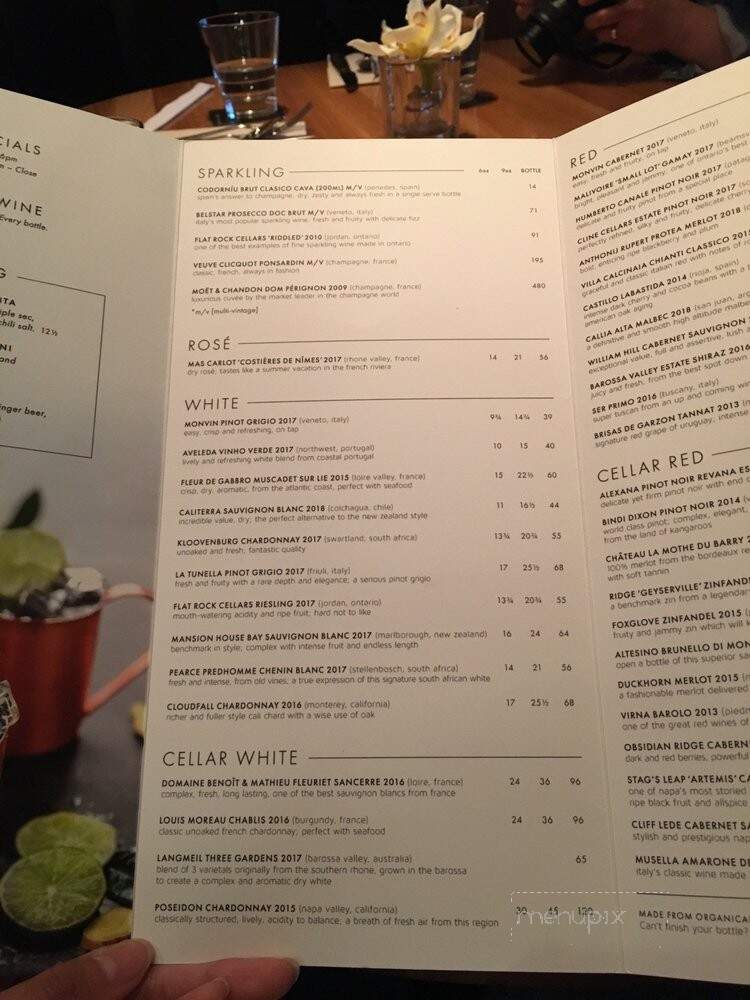 Cactus Club Cafe Sherway Gardens - Toronto, ON menu_pic
