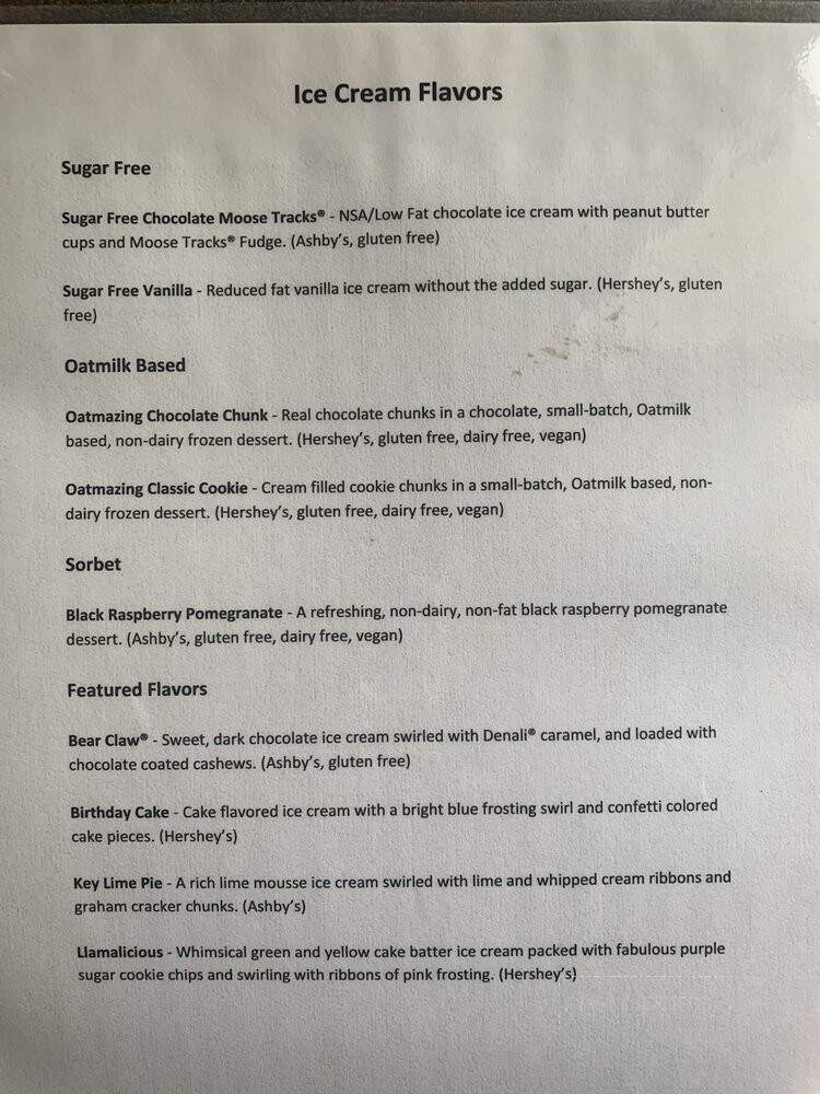 Bailey's Ice Cream and Smokehouse - Metamora, MI menu_pic