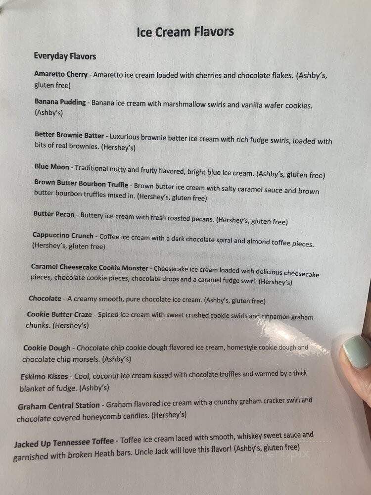 Bailey's Ice Cream and Smokehouse - Metamora, MI menu_pic