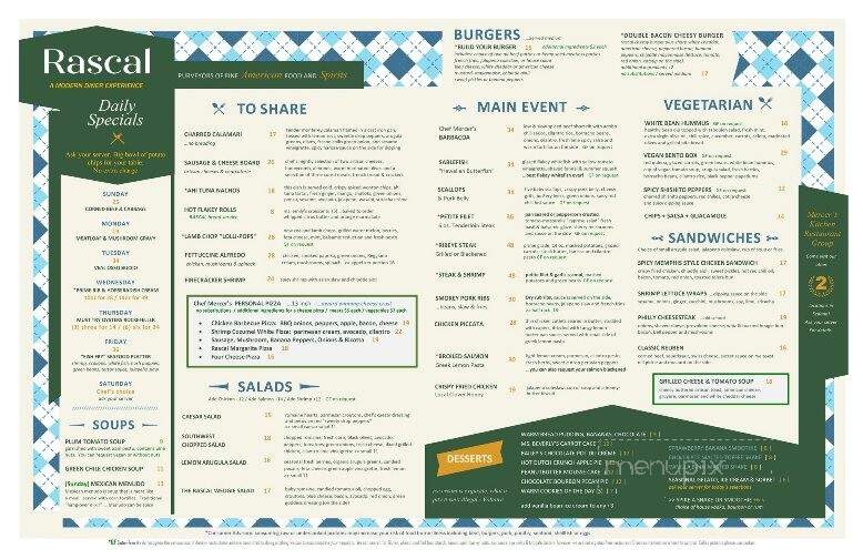 Rascal - Sedona, AZ menu_pic