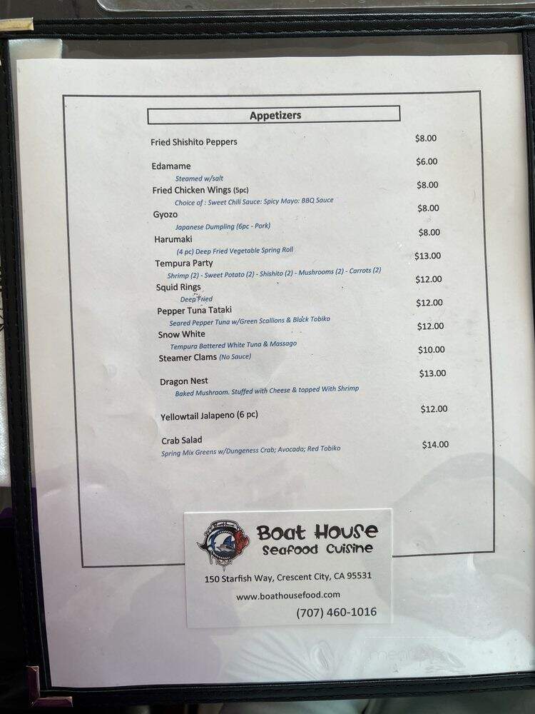 Crescent Seafood - Crescent City, CA menu_pic