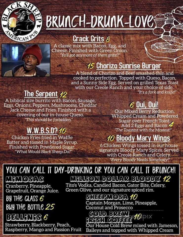 Black Sheep American Pub - Lutz, FL menu_pic
