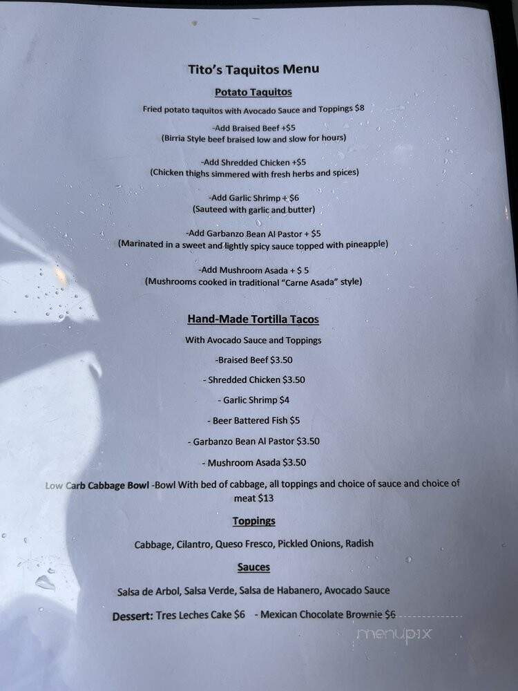 Tito's Taquitos - Portland, OR menu_pic