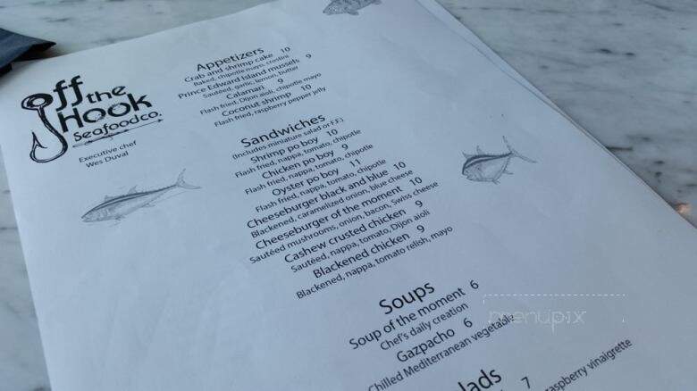 Off the Hook Seafood Co. - Sarasota, FL menu_pic