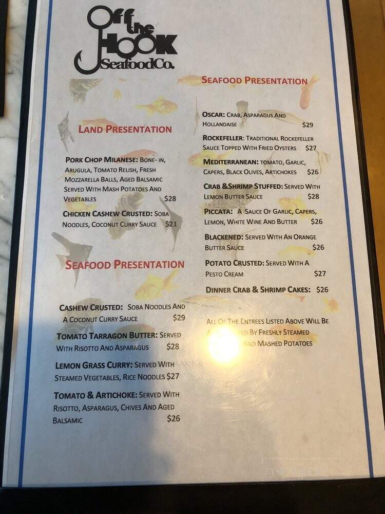 Off the Hook Seafood Co. - Sarasota, FL menu_pic