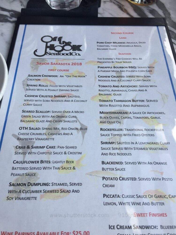 Off the Hook Seafood Co. - Sarasota, FL menu_pic