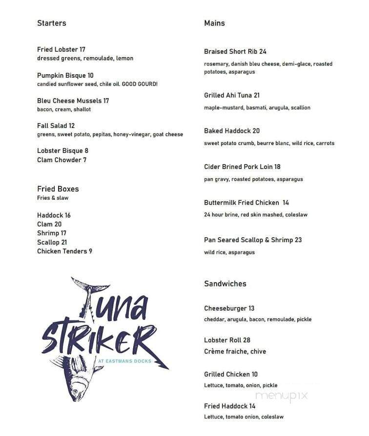 Tuna Striker Pub - Seabrook, NH menu_pic
