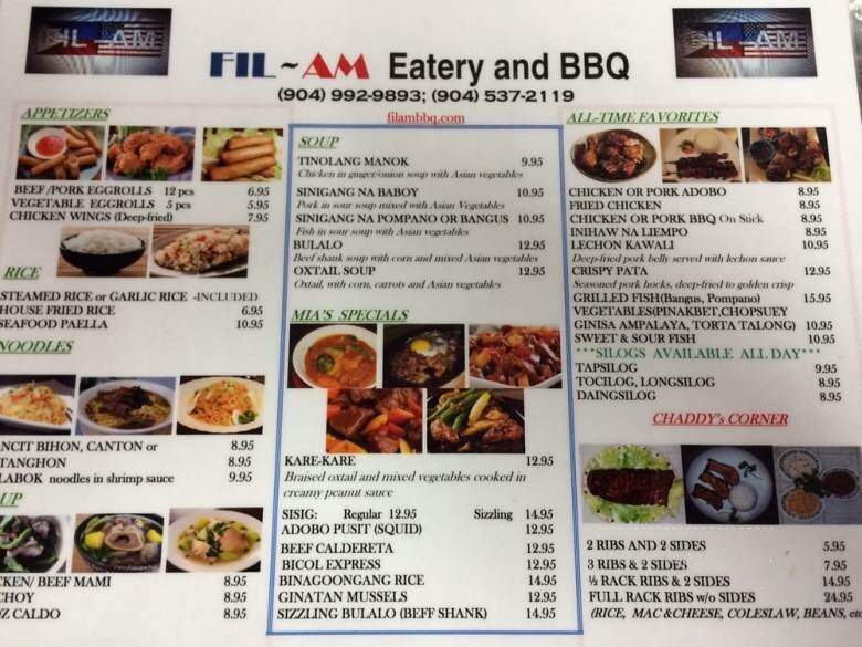 Fil-Am Eatery and BBQ - Jacksonville, FL menu_pic