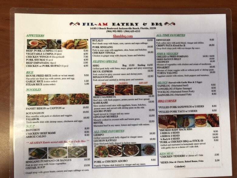 Fil-Am Eatery and BBQ - Jacksonville, FL menu_pic
