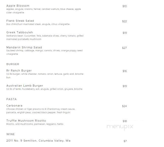 Hoist House Restaurant @ Swiftwater Cellars - Cle Elum, WA menu_pic