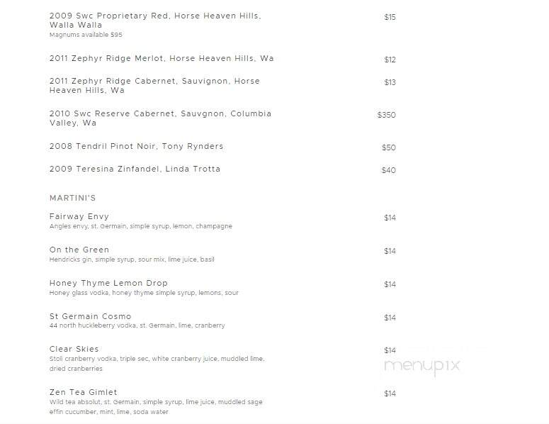 Hoist House Restaurant @ Swiftwater Cellars - Cle Elum, WA menu_pic